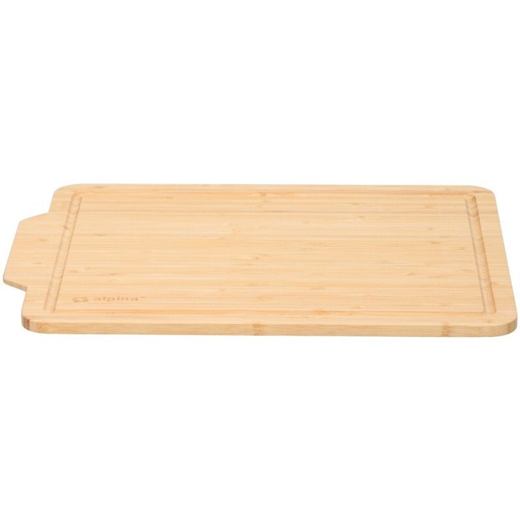 A wooden cutting board on a white background.