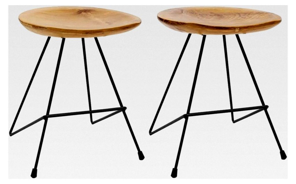 Hocker 2 Stück Teak Massivholz Badezimmerhocker