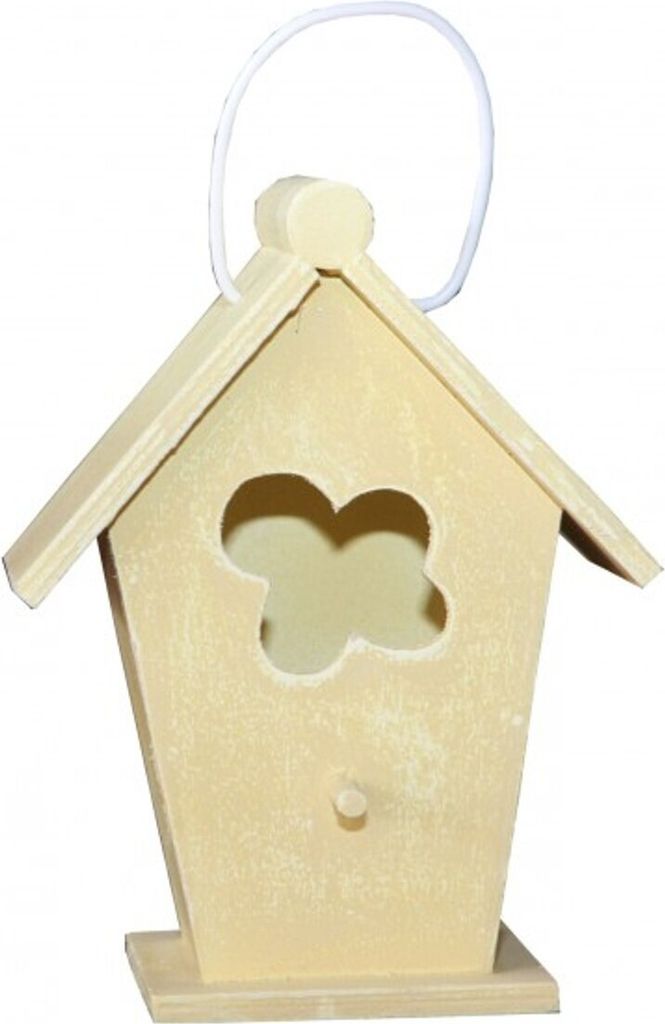 Casa Padrino Designer Vogelhaus Mini Gelb- Vogelpalast