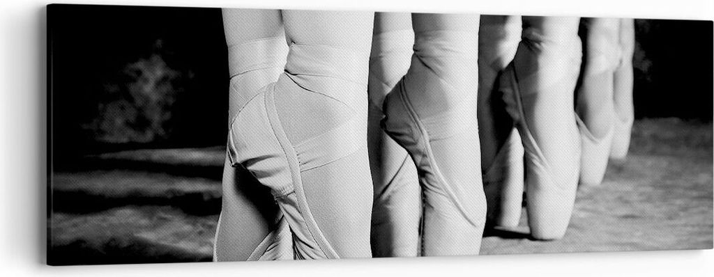 Bild auf Leinwand - Leinwandbild - Einteilig - Ballettschuhe Füße Tanz - 90x30cm - Wand Bild - Wanddeko - Wandbilder - Leinwanddruck - Bilder - W...