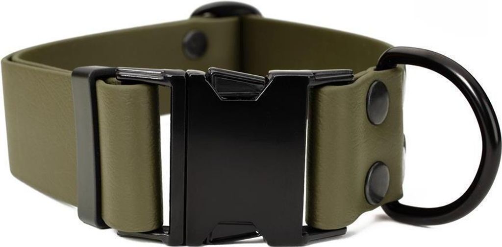 Mystique Biothane Klick Halsband 38mm khaki 40-50cm