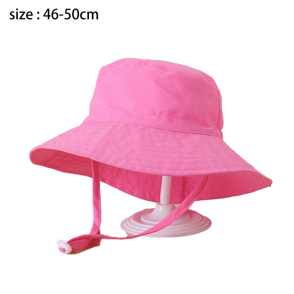 Baby Sonnenhut UPF 50+ Sonnenschutz Kleinkinder Sommerhut verstellbarer schwimmender Strandeimer für Babys, Jungen, Mädchen, Kinder,Rosa,S