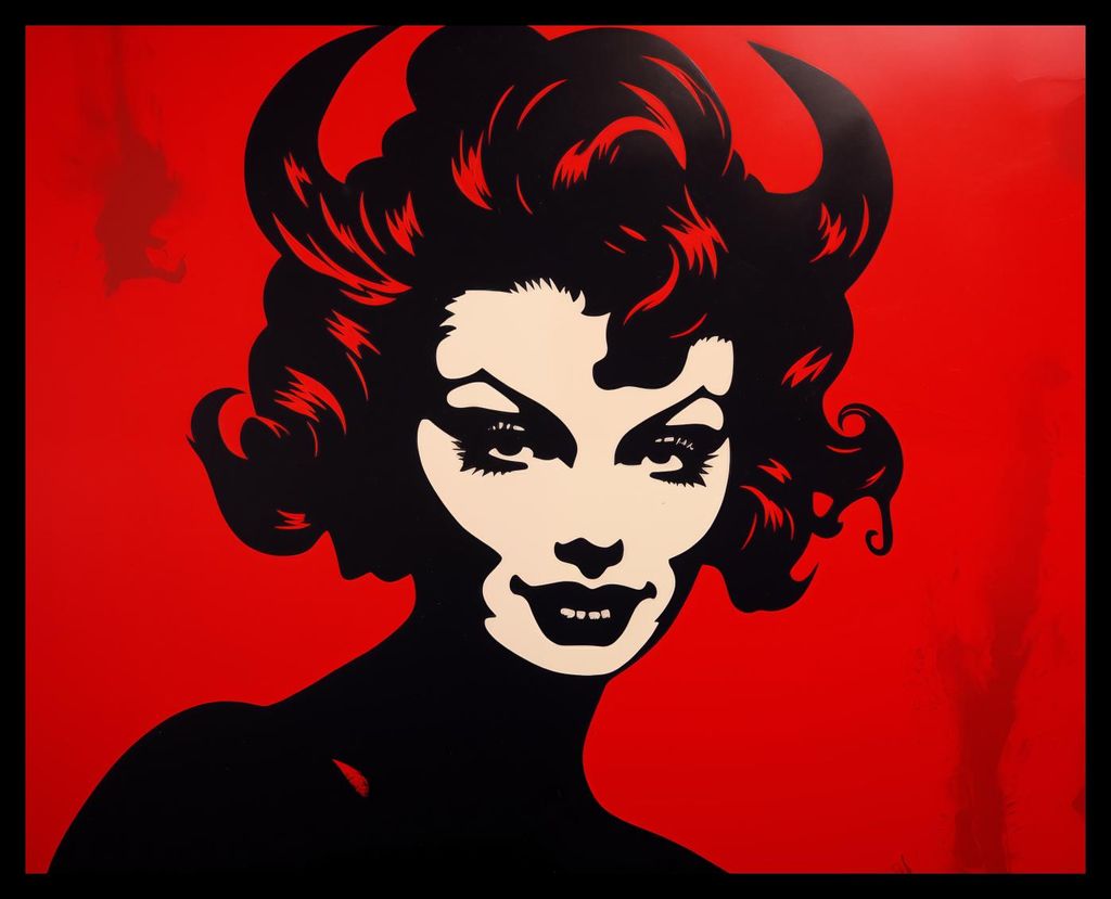 Plakat 50x40cm Rote Teufelin
