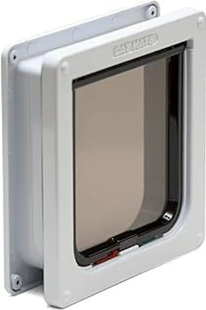 Cat Mate Gattaiola chiudibile a 4 vie con rivestimento porta fino a 50 mm (235) – Porta chiudibile in modo sicuro per gatti di taglia piccola e media, per UPVC, legno e pareti, bianco