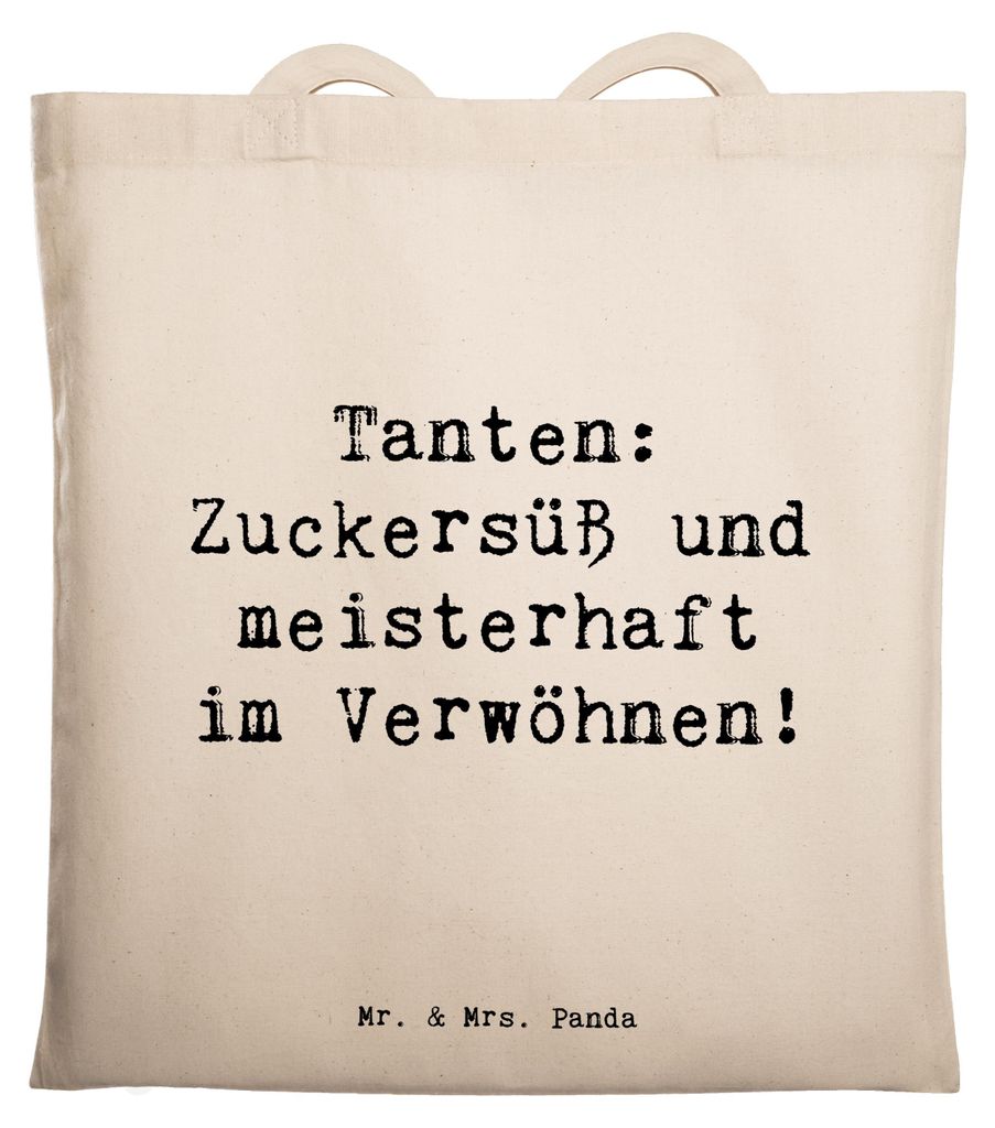 Mr. & Mrs. Panda dokumententasche Spruch Tante Zuckersüß - Transparent - Geschenk, Schultasche, persönliche Erinnerungen, Tote Bag, Laptoptasche...