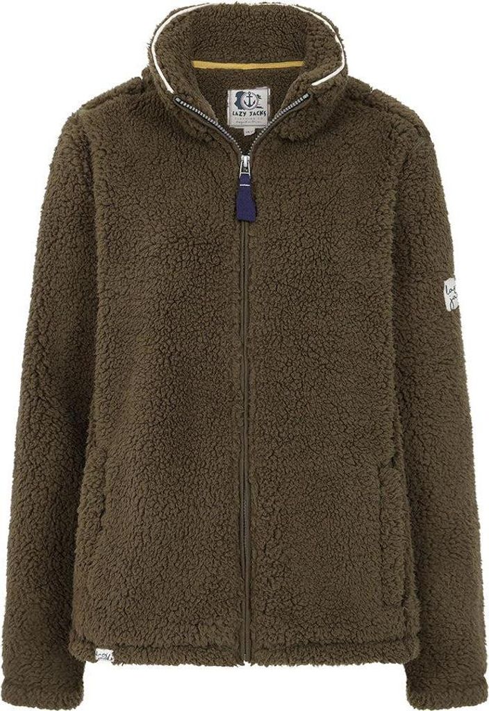 Lazy Jacks - Fleecejacke für Damen, Durchgehender Reißverschluss, Anliegende Passform LJ318 (36 DE) (Khakigrün)