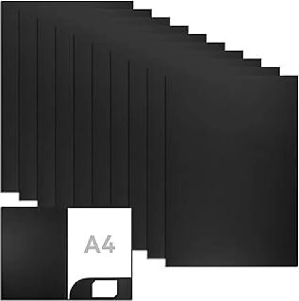 Raccoglitori Documenti Kraft A4 Nero 10pz | Organizer Creativo 350gsm