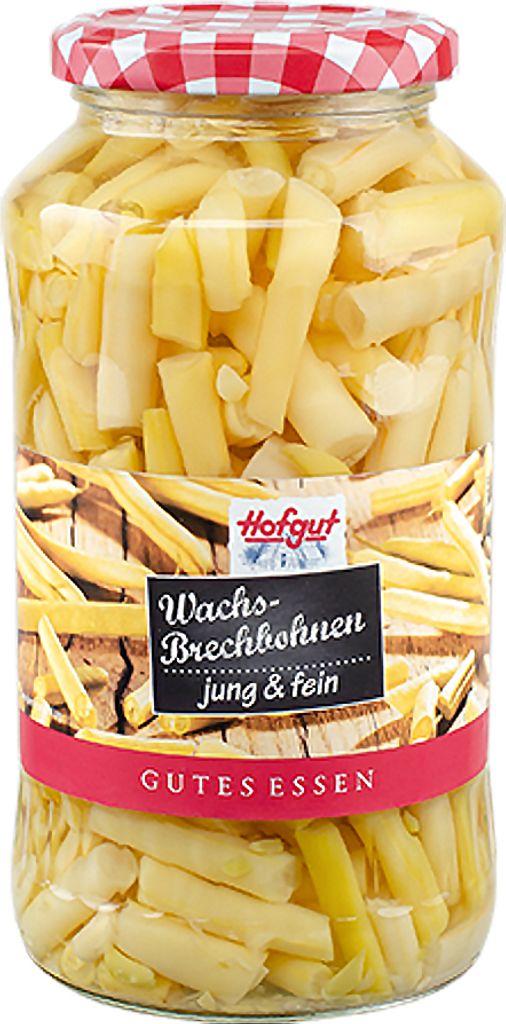 Hofgut Wachsbrechbohnen gelb jung und fein vorgekochte 720ml