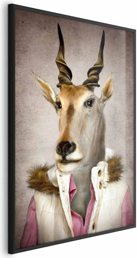 Poster Antelope 60x90 Cornice Nera - Stampa Wildlife Alta Qualità