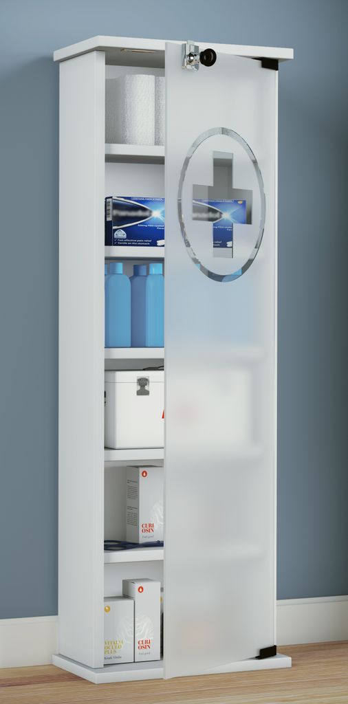 VCM Medizinschrank | Maße ca. H. 92 x B. 31 x T. 18 cm | Produktbild 