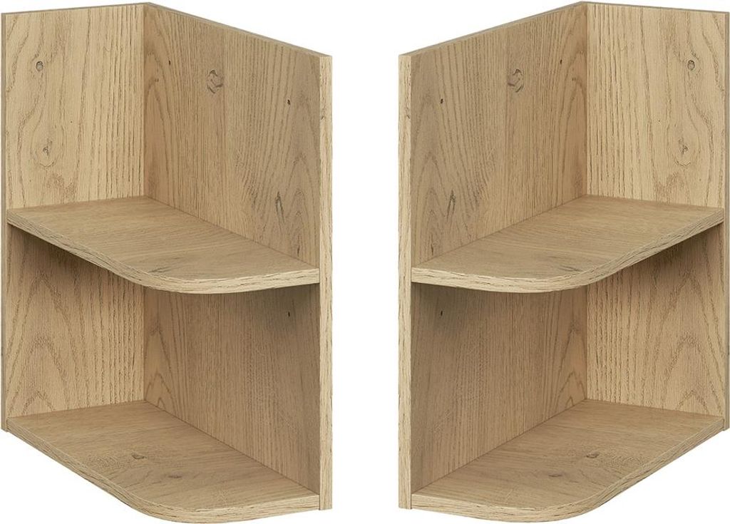 Badezimmer Eckregal-Unterschrank mit 20 cm Breite in Eiche, 2 offene Fächer - DURANGO-56