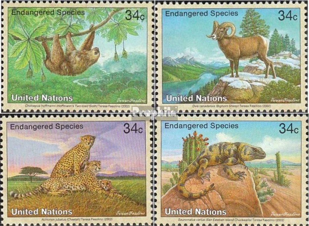 Briefmarken UNO - New York 2002 Mi 890-893 (kompl.Ausg.) postfrisch Fauna