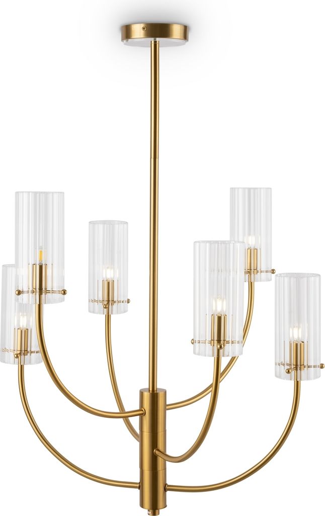 Maytoni Moderne Pendelleuchte Arco 6xG9 excl. in Messing aus Metall Glas 40 W für Küche, Schlafzimmer, Wohnzimmer, Esszimmer, Lobby