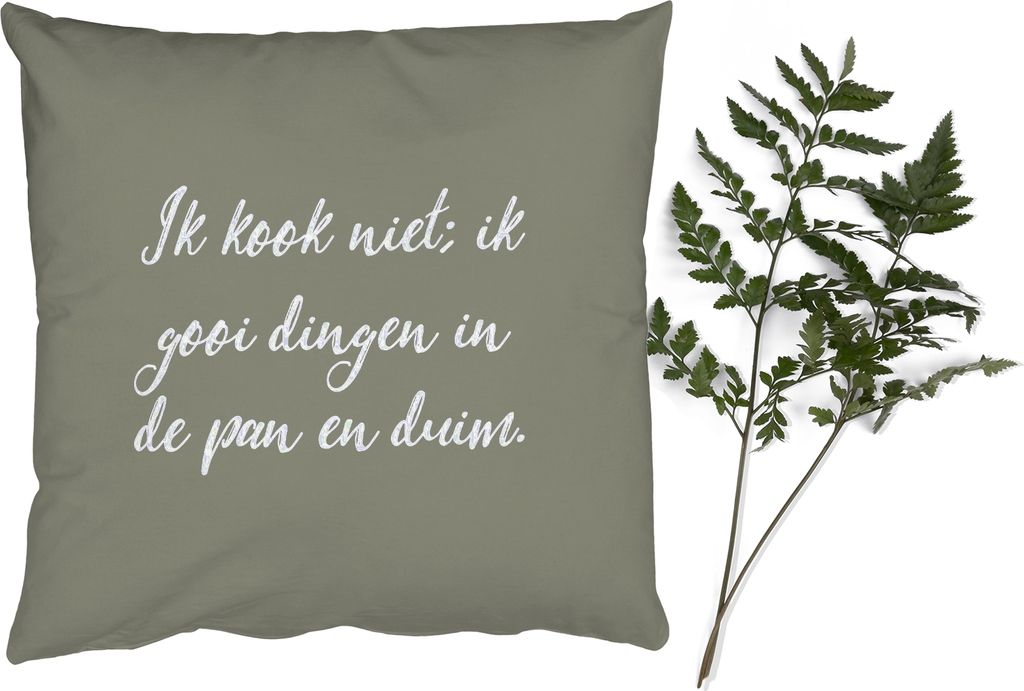 MuchoWow Zierkissen Sofakissen Wohnzimmer Dekokissen 45x45 cm Sprichwörter - Ich koche nicht - Zitate - Humor - Kochen - Schlafpolster - Polster...