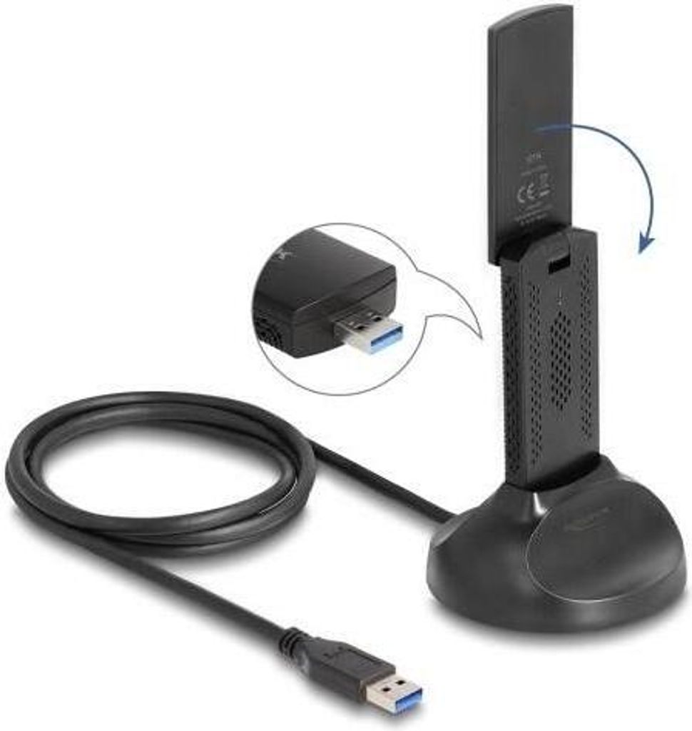 Delock Wi-Fi 6E Dualband WLAN USB Adapter AX5400 (2 x 2402 + 574 Mbps)