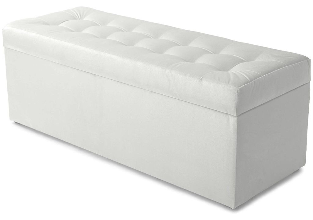 MG Design Polsterhocker Weiß 45x120 cm - Stauraum 140L, bis Produktbild 