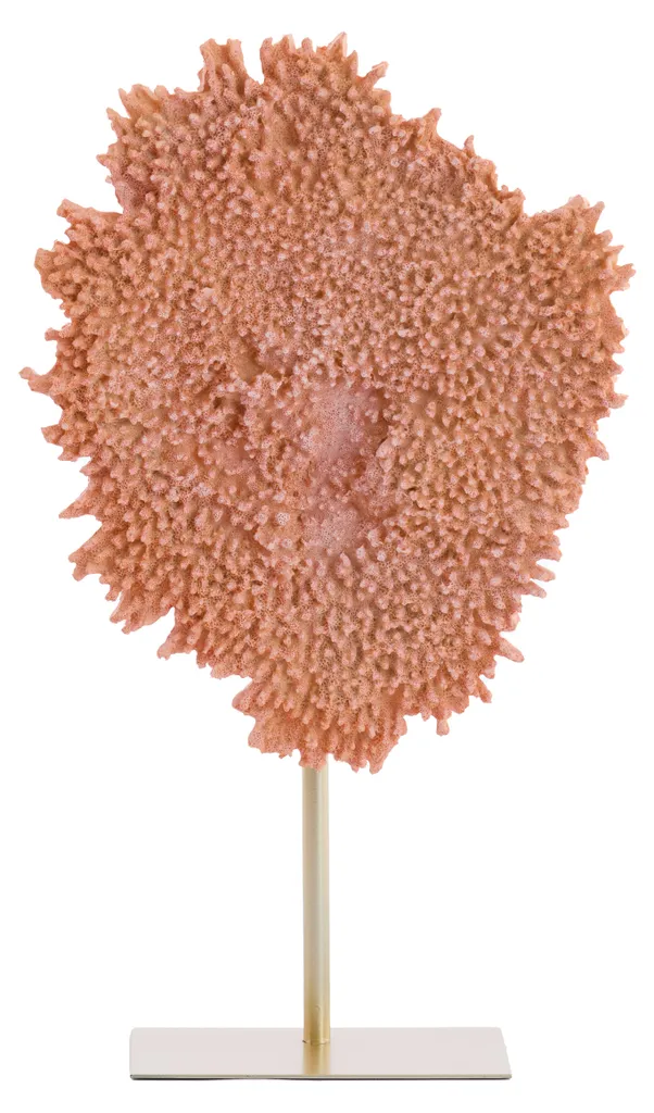 Grand Corail Décoratif 61,5 cm avec Socle Bronze Ancien - Design Chic