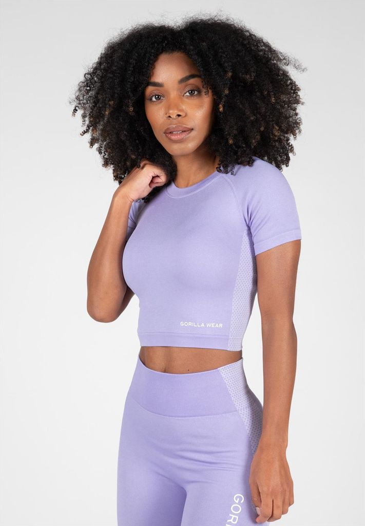 Gorilla Wear Selah Nahtloses Crop-Top – Flieder – M/L