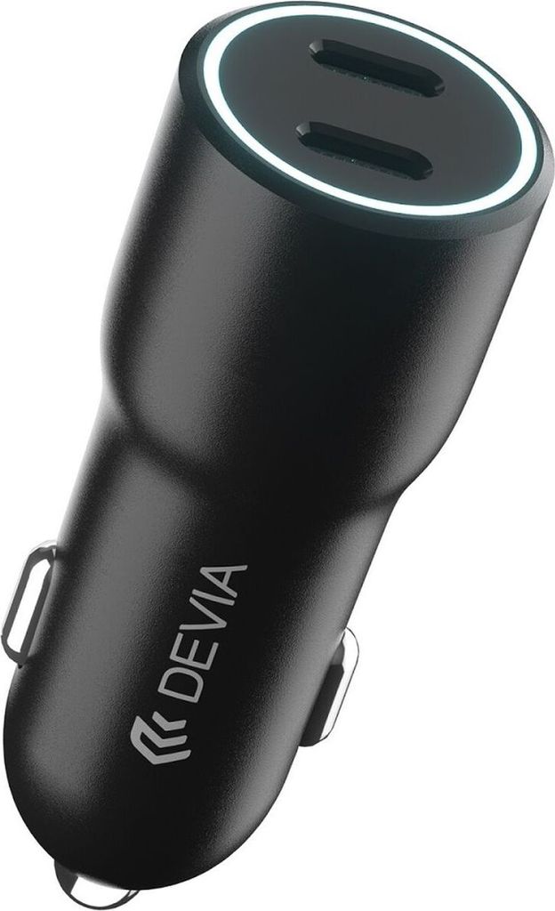 Devia Autoladegerät Smart PD 2x USB-C 40W schwarz Schnellladegerät