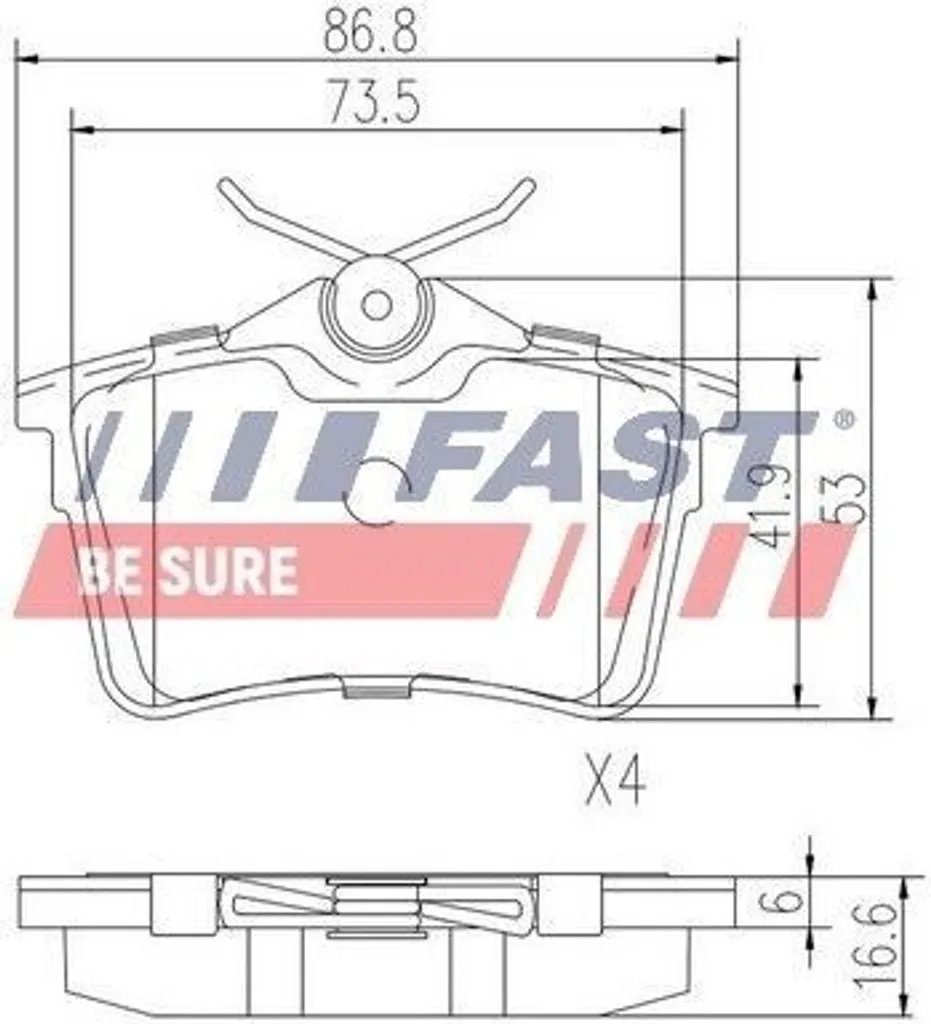 Plaquettes de frein haute durabilité FAST FT29515 - Montage Arrière