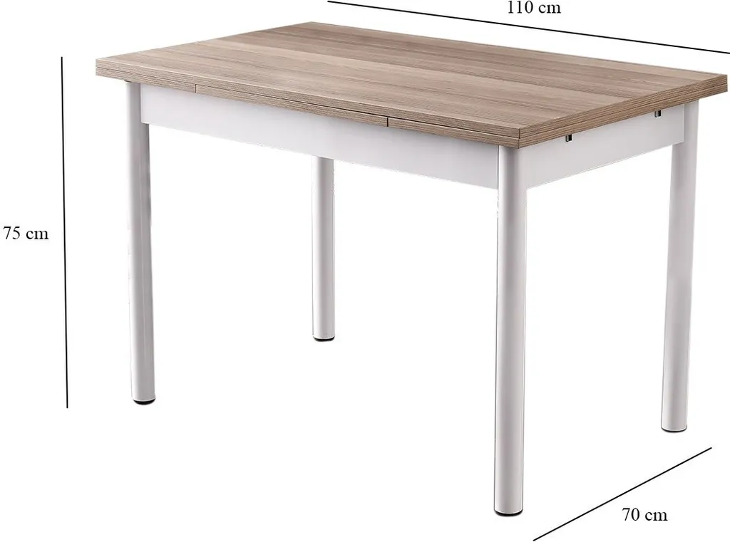 Table à manger mélaminé chêne Skye Decor Polo 1302 résistante et stable - 3