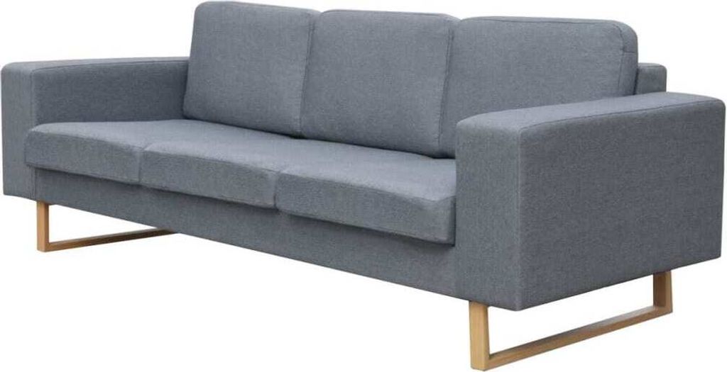 Maison Exclusive - Sofa 3-Sitzer Stoff Hellgrau