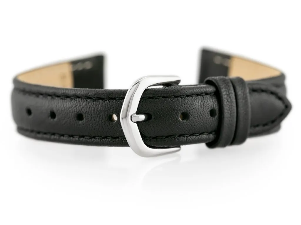 Bracelet cuir 14mm pour montre Bisset BS-102 avec boucle acier inox