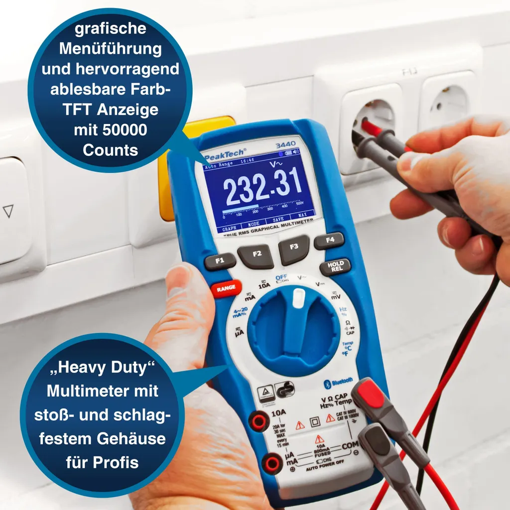 Multimètre Numérique Graphique PeakTech P 3440 avec Mémoire Interne Pro - 7