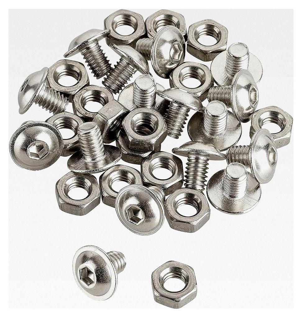 Schrauben-Set M6x8 für Rasenkante Comfort und Comfort XXL – Edelstahl – 20 Stück mit Muttern