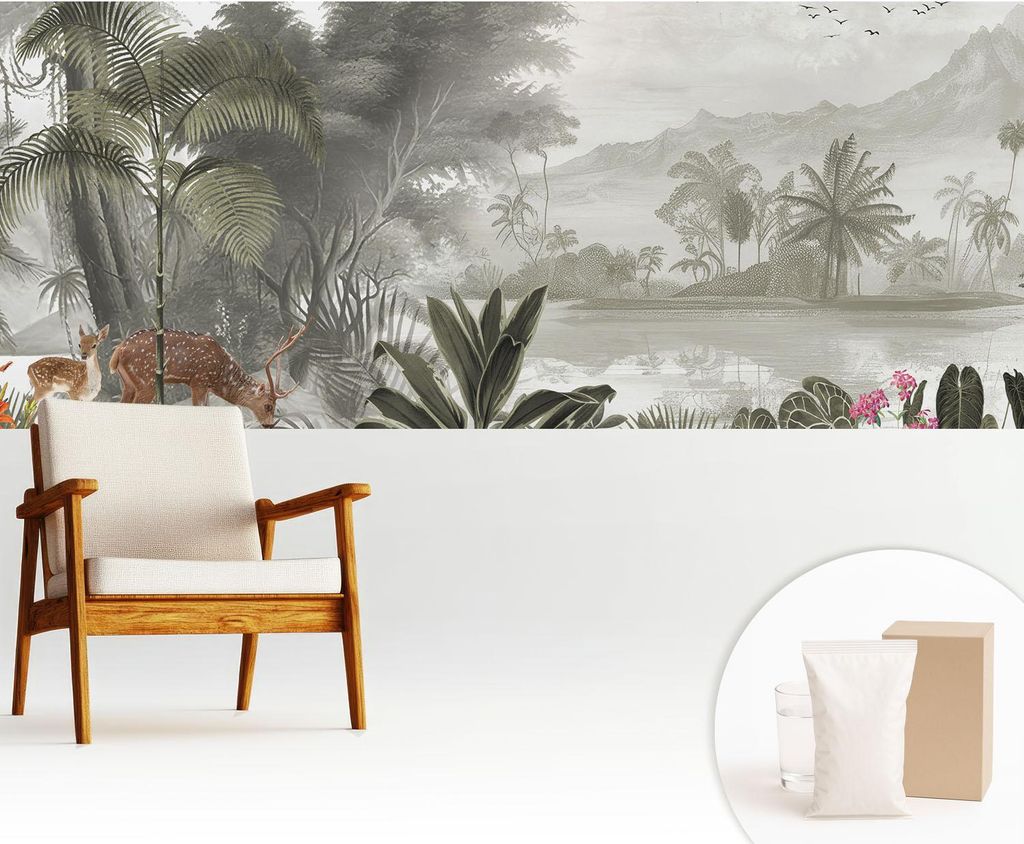 Fototapete - 250x104 cm - Tapete - Wandtapete - Wandbilder - Dekofolie - Tapete Folie - Wand - Dekoration - Wohnzimmer - Tropische Oase