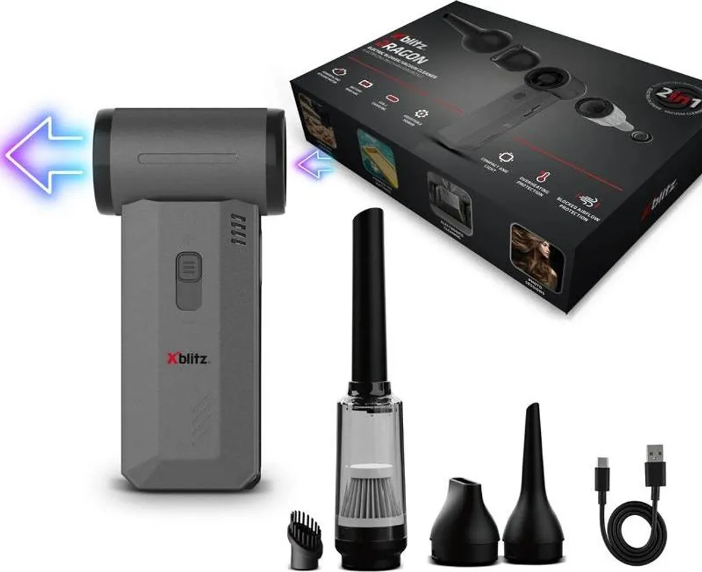 Dragon Mini Soffiatore Elettrico Cordless 8000mAh - Asciugatura Auto e PC