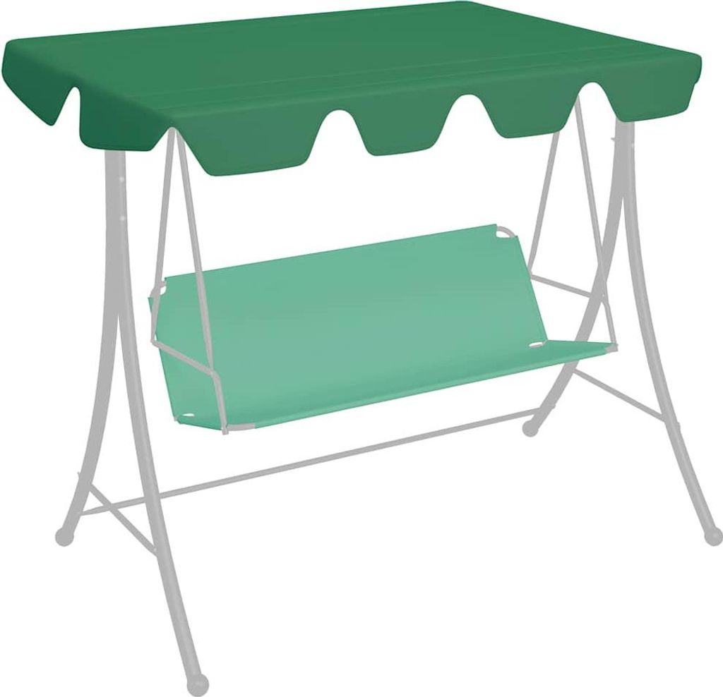 vidaXL Ersatzdach für Hollywoodschaukel Grün 150/130x105/70 cm