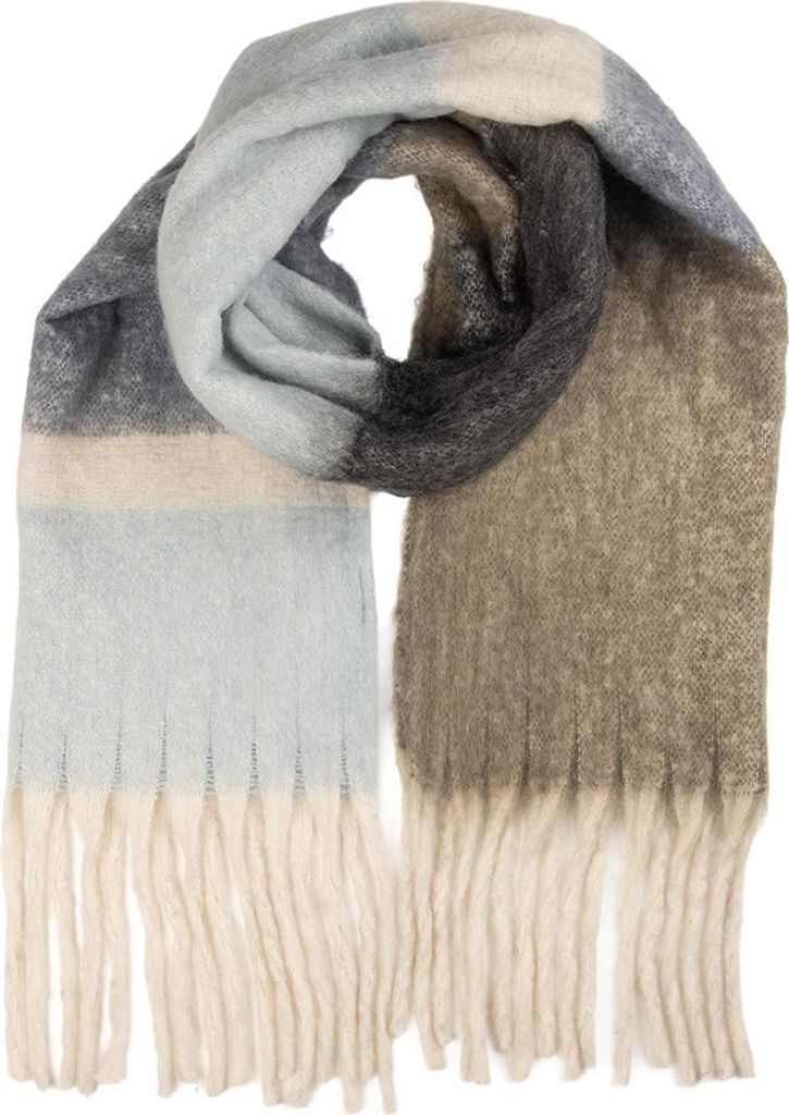 Clayre & Eef Winterschal Damen 50x180 cm Blau Textil
