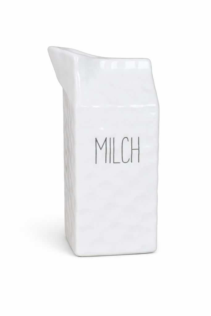 Keramik Milchkännchen | Milchkanne 7x7x14 cm | elegantes Kännchen für Milch & Sahne – Teil der Küchenserie mit Butterdose, Utensilien-Kanne, ...