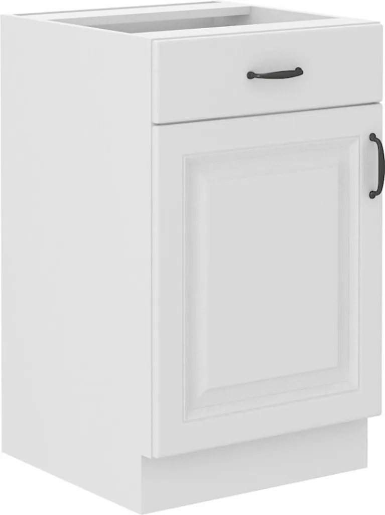 Meuble bas de cuisine SOPHIA 50cm blanc avec tiroir de rangement utile