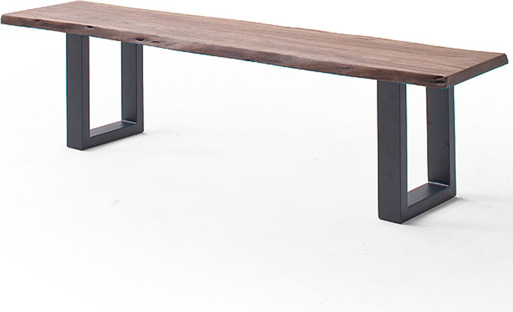 Esszimmer Sitzbank mit 160 cm Breite, Akazie massiv, walnussfarben lackiert - COSENZA-06