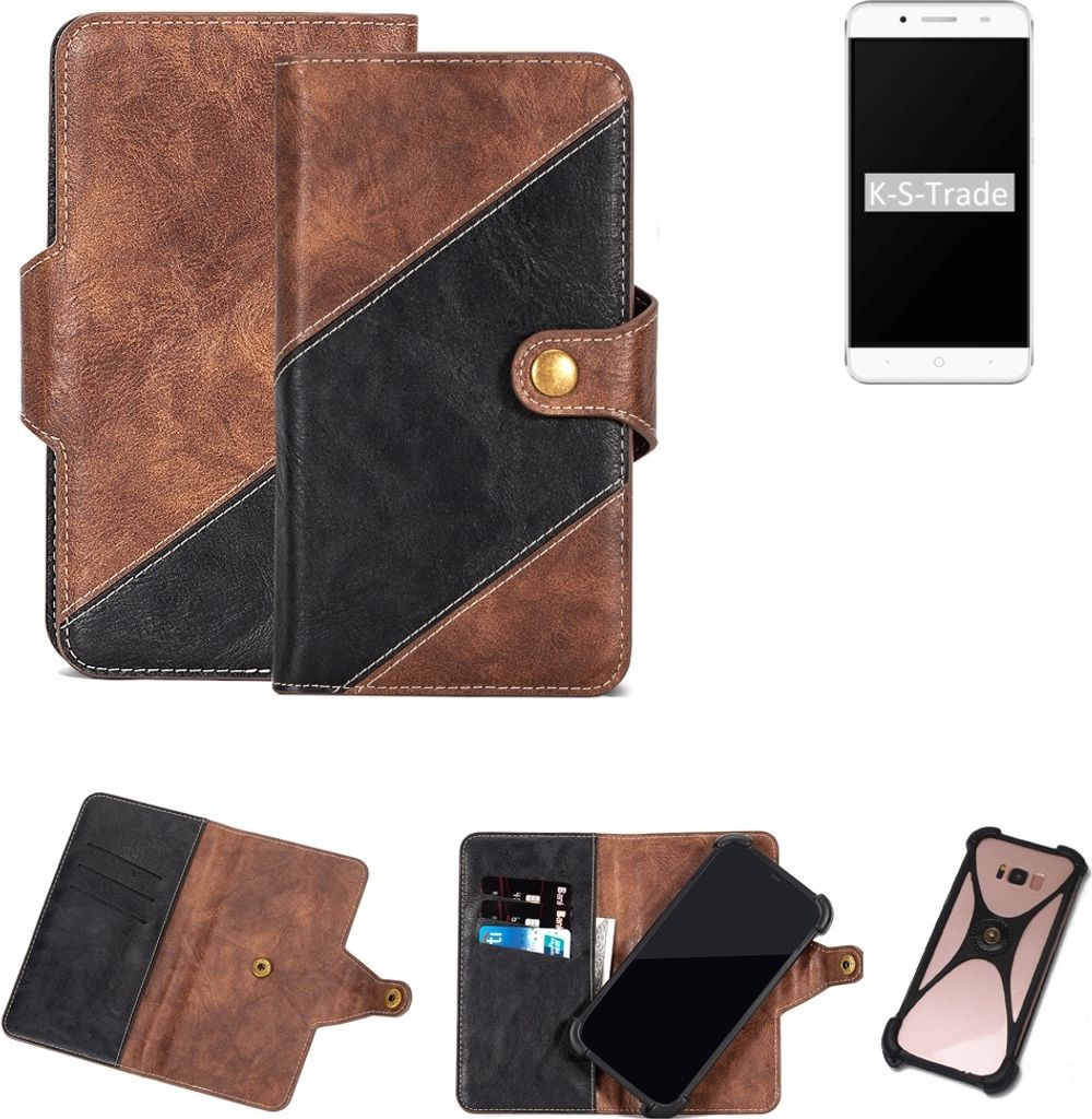 K-S-Trade Handy Hülle Schutz Hülle Schutzhülle Bookstyle Case kompatibel mit ZTE Blade A610 Plus Handy Cover Hülle Schutztasche 1x