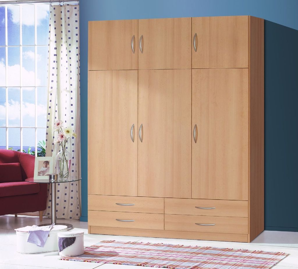 Kleiderschrank mit Schubladen STELLA Drehtürenschrank 135 Produktbild 2