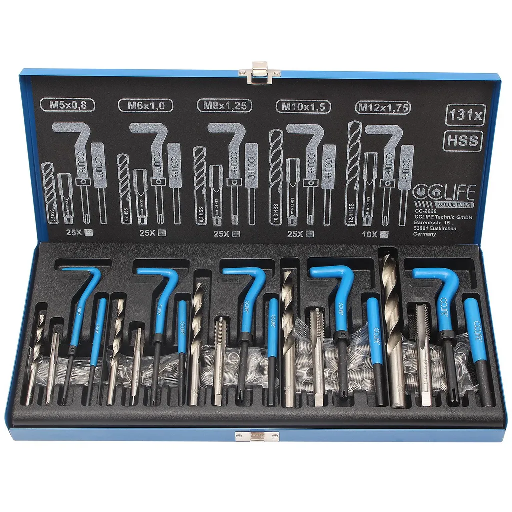 Réparer un Filetage Foiré avec le Kit Complet M5 M6 M8 M10 M12 CCLIFE - 4