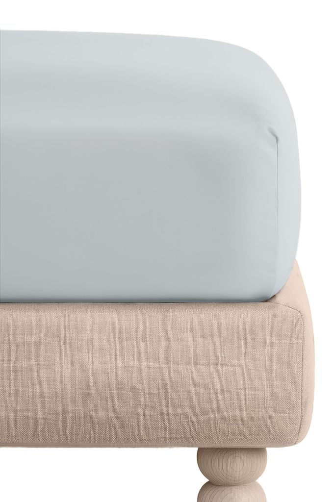 Spannbettlaken aus 100% Baumwoll-Satin 160x200+30 cm Grau Produktbild 