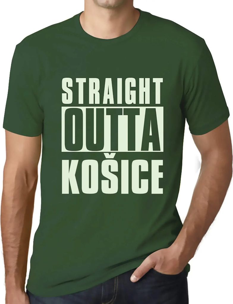 Herren Grafik T-Shirt Straight Outta Košice Öko-Verantwortlich Vintage Jahrgang Kurzarm Lustige Druck Geburtstag Geschenk Mann