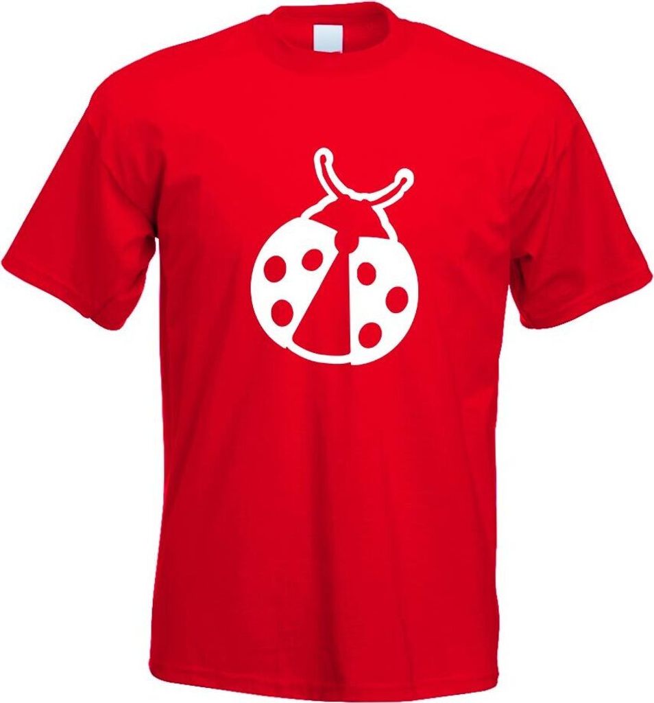 Kiwistar - T-Shirt - rot - Marienkäfer Motiv Bedruckt Funshirt Design Print - mit Motiv Bedruckt - Funshirt Design - Sport - Freizeit - Herren - M