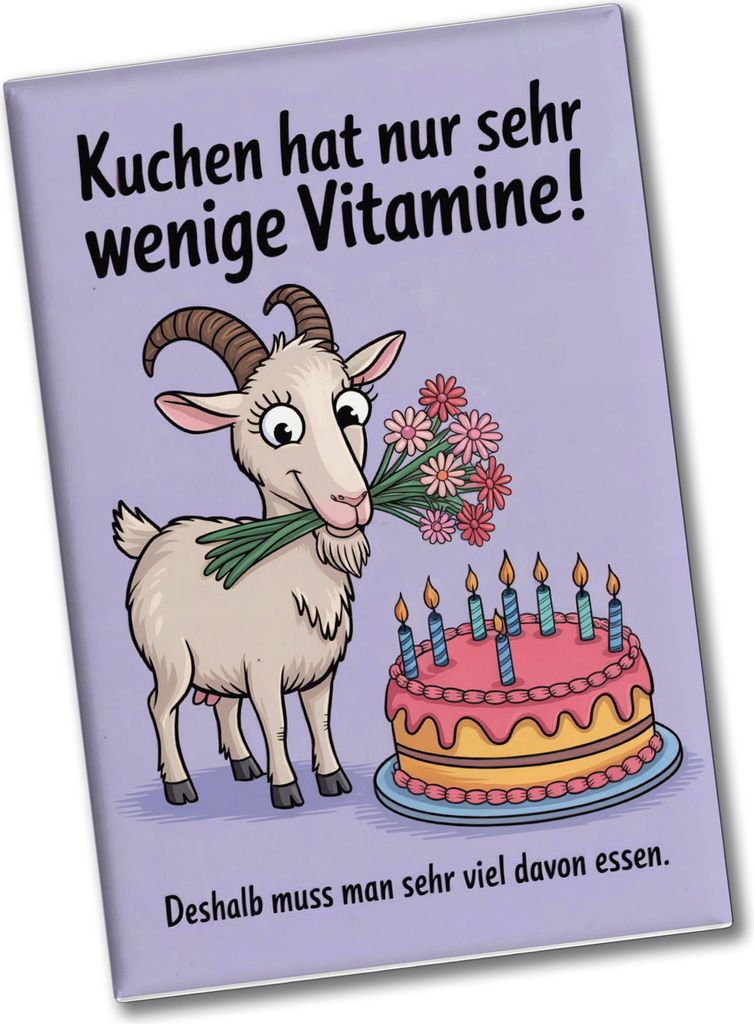Ziege mit Torte - Mehr Kuchen essen Souvenir Souvenir Magnet