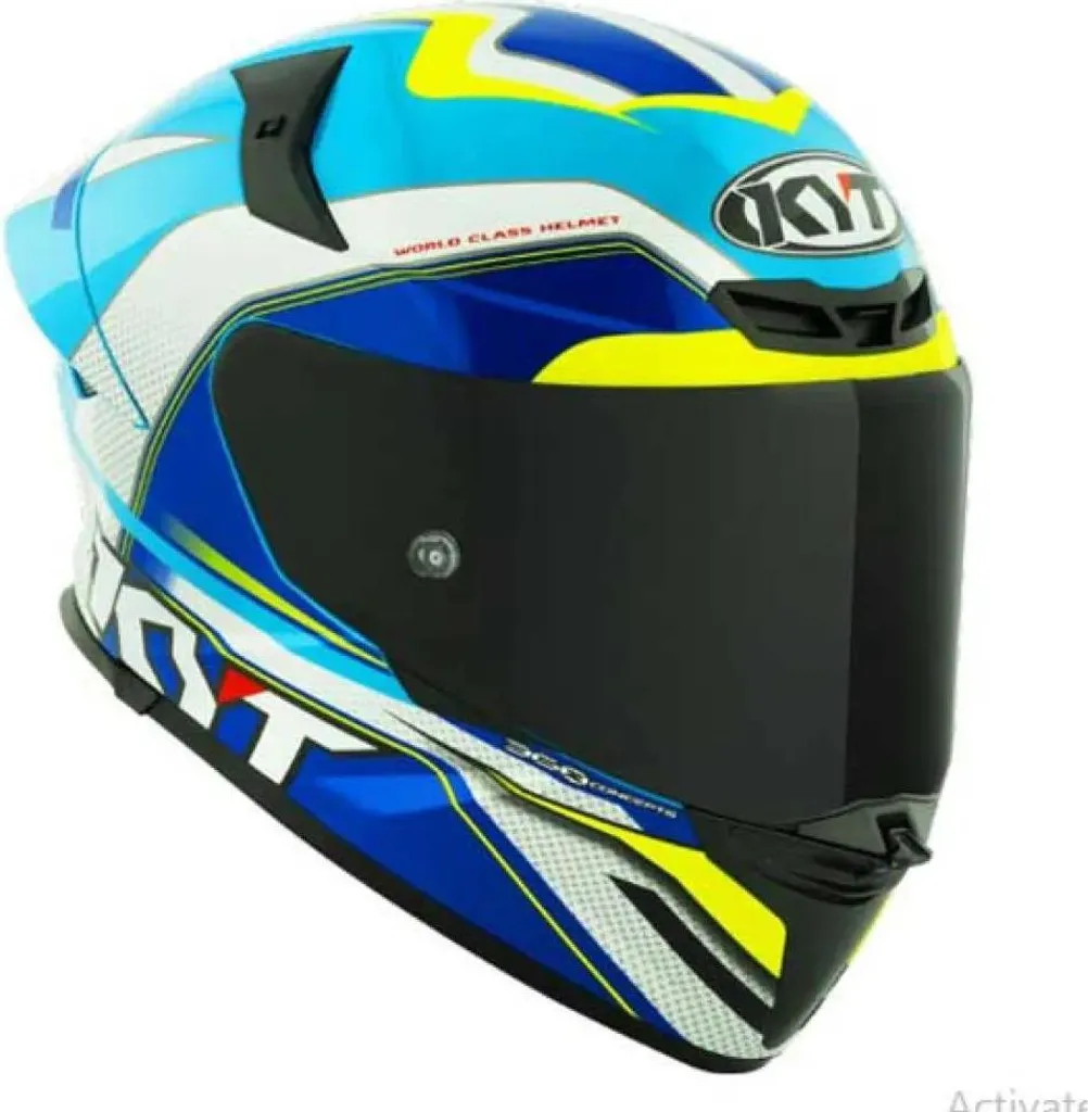Casque intégral de moto KYT TT-REVO Grand Prix Bleu L haute sécurité