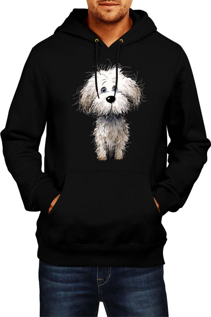 Herren Kapuzenpullover Funny Dogs Breeds Bichon Frise Dog Breed, Man 2XL / Schwarz