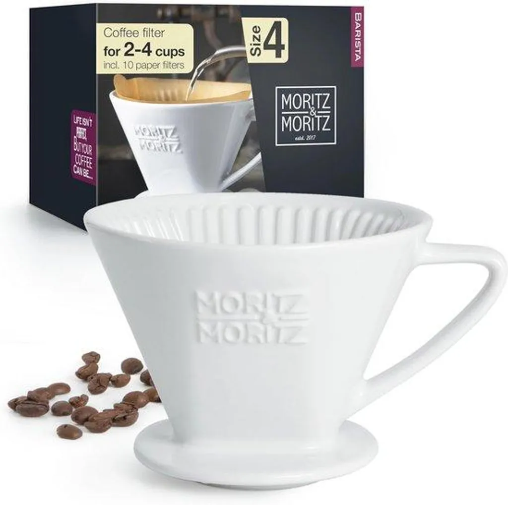 Porte-filtre à café manuel en porcelaine blanche, infuseur 2-4 tasses