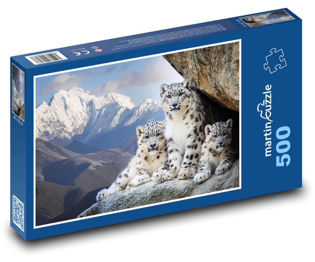 Puzzle 500 Rodina leopardů v horách - martinpuzzle Obrázek produktu 