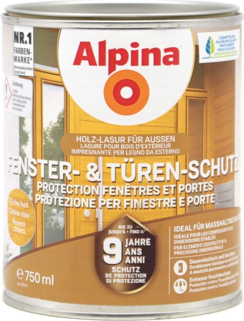 Alpina Fenster- und Türenlasur 0,75L eiche hell