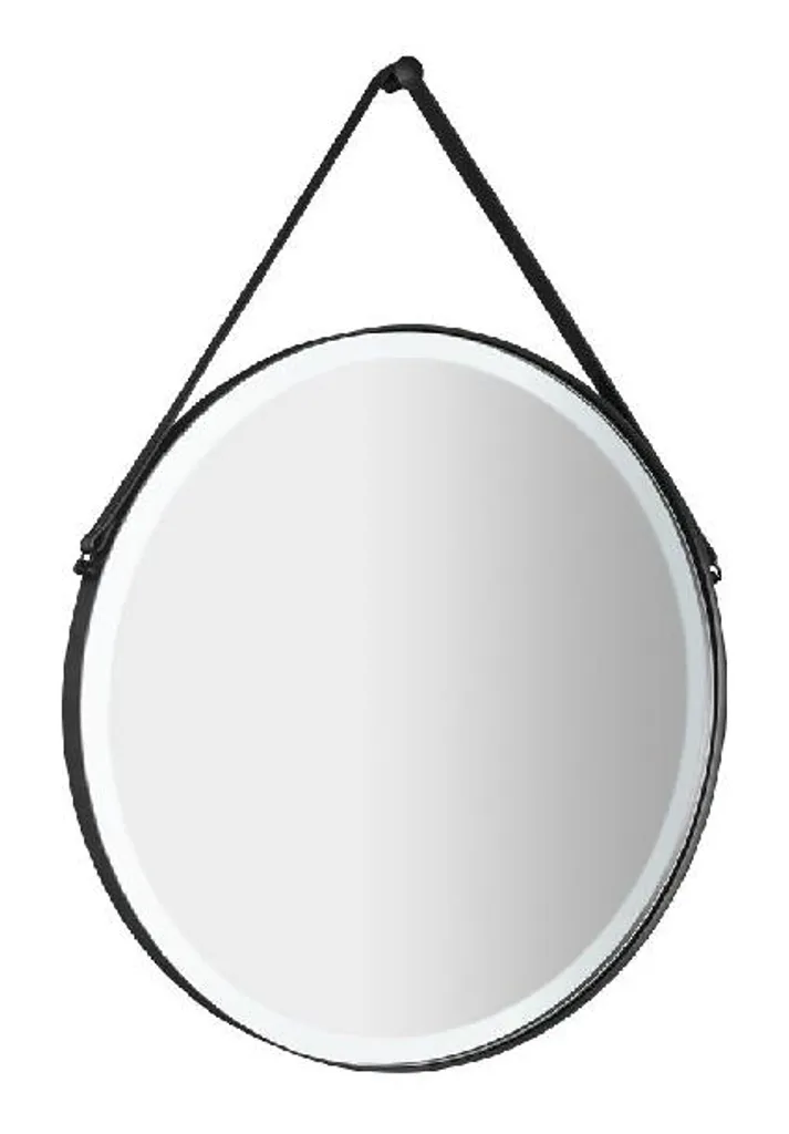 Miroir LED Anti-Zones d'Ombre Noir Mat 600 mm Orbiter Miroirs Sapho