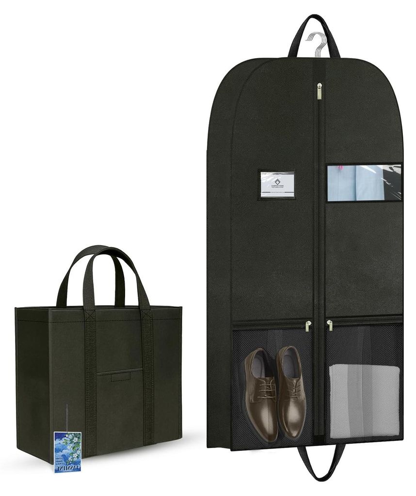 Kompakter Kleidersack für Anzüge – Atmungsaktiver Kleidersack für Herrenmantel, Hemd und Schuhe, ideal für Reisen und Zuhause, staub- und kni...